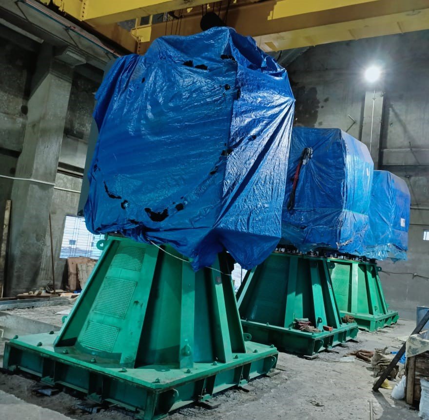 Pump sets staged for erection